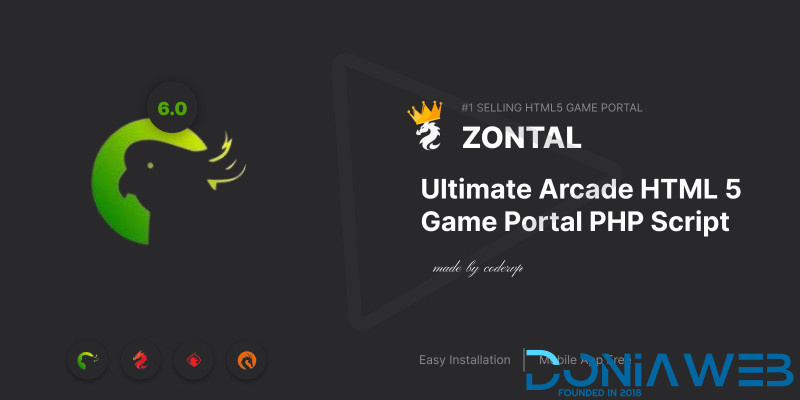 Zontal Arcade HTML 5 Game Portal PHP Script