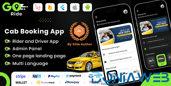 GORIDE | InDriver Clone | Flutter Complete Taxi Booking Solution with Bidding Option