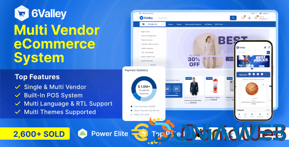 6valley Multi-Vendor E-commerce - Complete eCommerce Mobile App, Web, Seller and Admin Panel