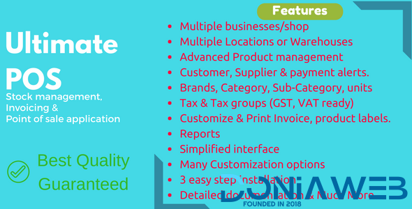 Ultimate POS - Best ERP, Stock Management, Point of Sale & Invoicing application + Addons