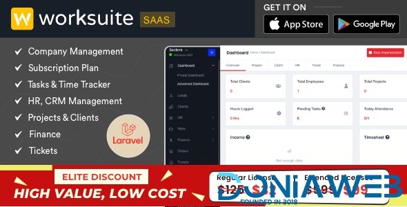 Worksuite Saas - Project Management System + All Modules