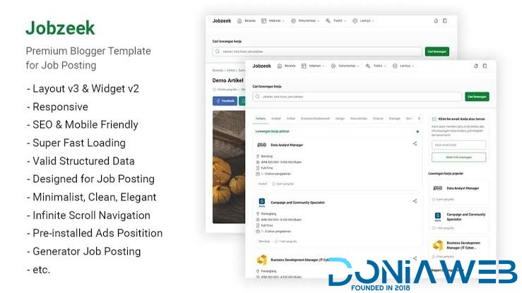 JobZeek v3.0 - Responsive Premium Blogger Template
