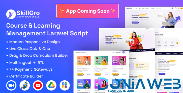 SkillGro - Course & Learning Management System Laravel Script (LMS)