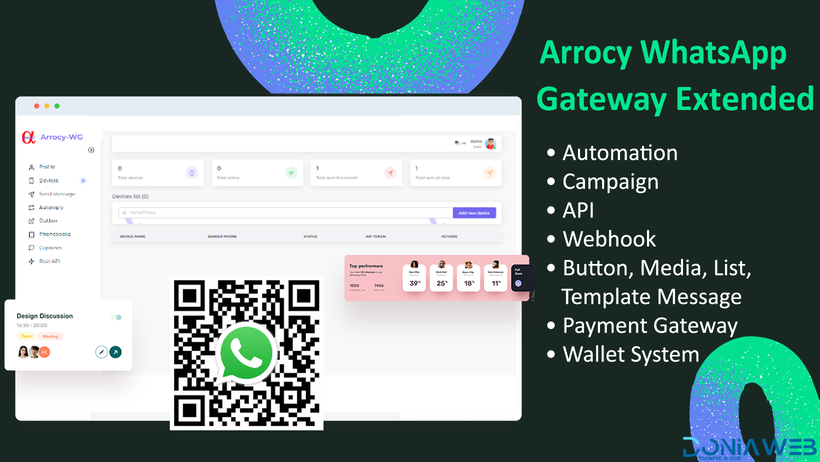 Arrocy WhatsApp Gateway & Bulk Sender (Extended)