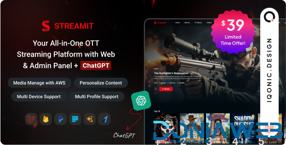 Streamit Laravel - Movie, TV Show, Video Streaming Platform With Laravel with ChatGPT