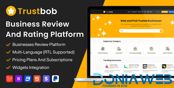 Trustbob - Business Review And Rating Platform (SAAS) [Extended License]