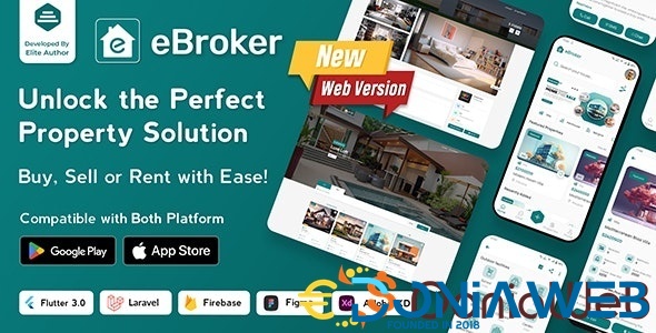 eBroker - Real Estate Property Buy-Rent-Sell Flutter app with Laravel Admin Panel | Web Version
