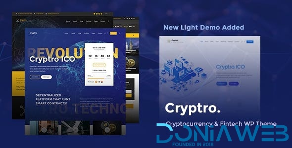 Cryptro - Cryptocurrency, Blockchain , Bitcoin & Financial Technology WordPress Theme