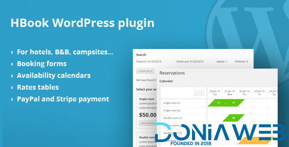 HBook - Hotel booking system - WordPress Plugin