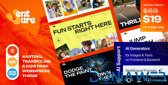 Venture - Karting, Trampoline & Kids Park WordPress Theme