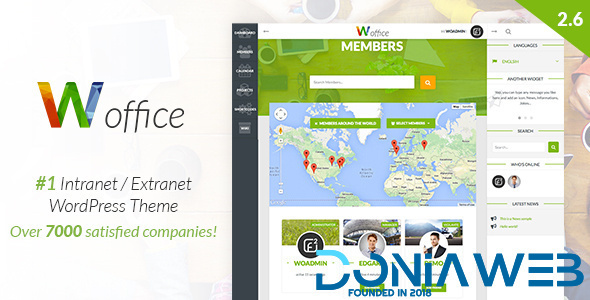 Woffice - Intranet, Extranet and Project Management WordPress Theme