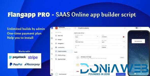 Flangapp - SAAS Online app builder from website [Unlimited license]