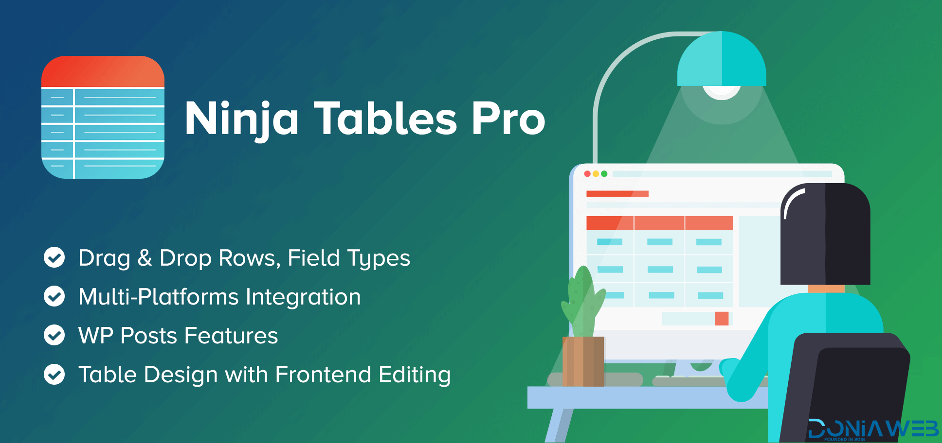 Ninja Tables Pro - The Fastest and Most Diverse WP DataTables Plugin