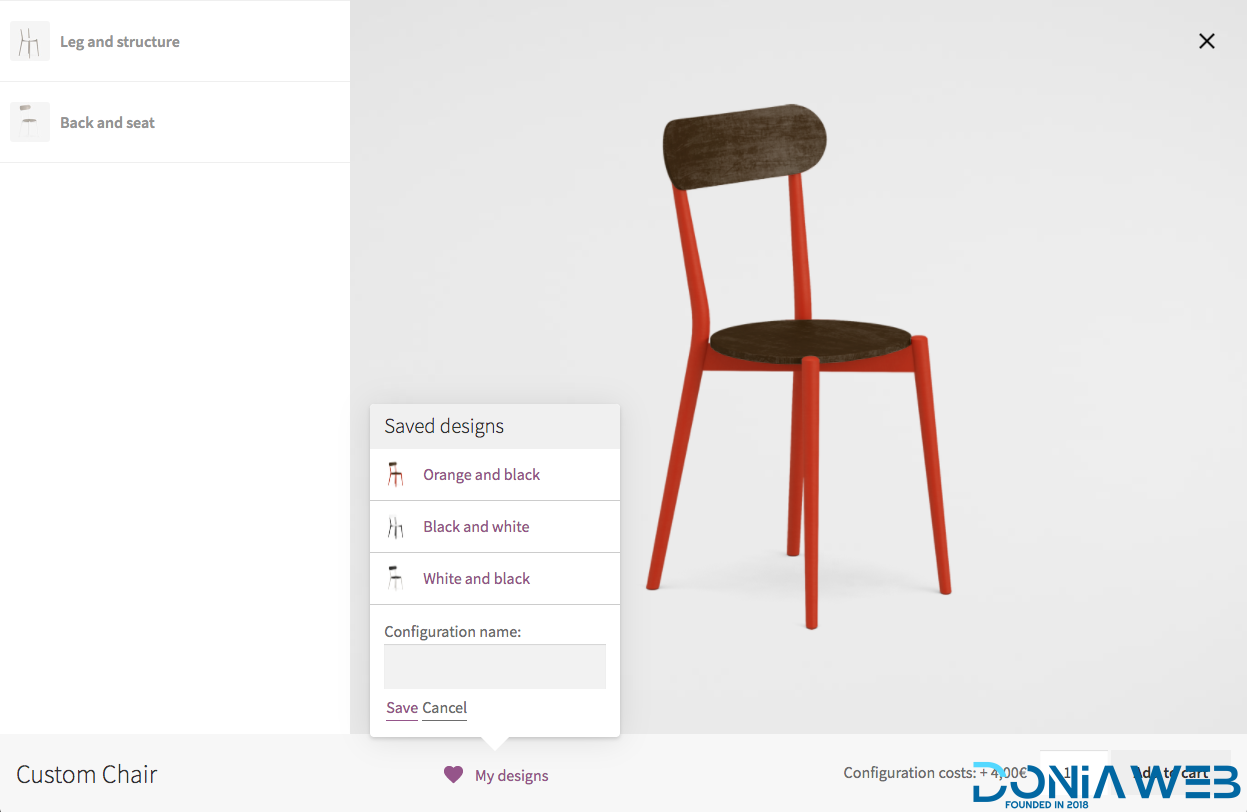 Product Configurator for WooCommerce addon - Save your design