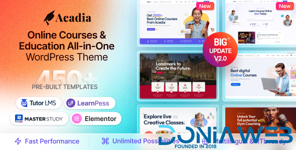 Acadia - Education WordPress Theme For University & Online Course