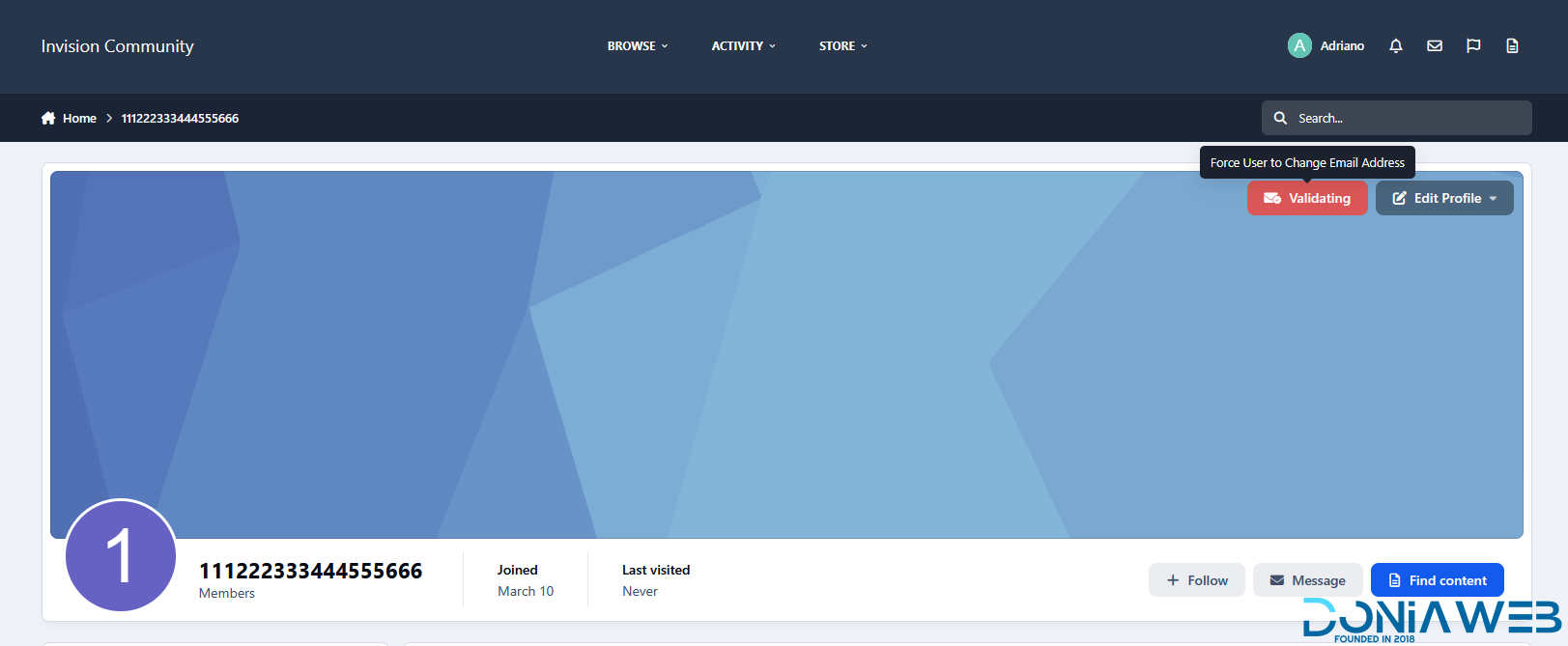 Validating: Force User to Change Email Address