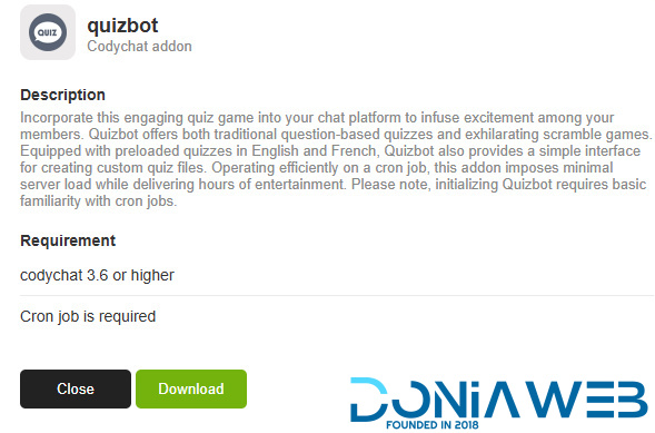 Codychat Addon: Quizbot