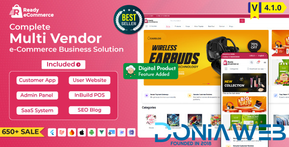 Ready eCommerce - Complete Multi Vendor eCommerce Mobile App, Customer Website with Store POS