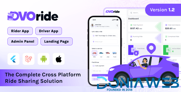 OvoRide - Complete Cross Platform Ride Sharing Solution